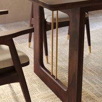 Sheesham Wood Dining Table 4 Seater with Modern Metal Accent Design