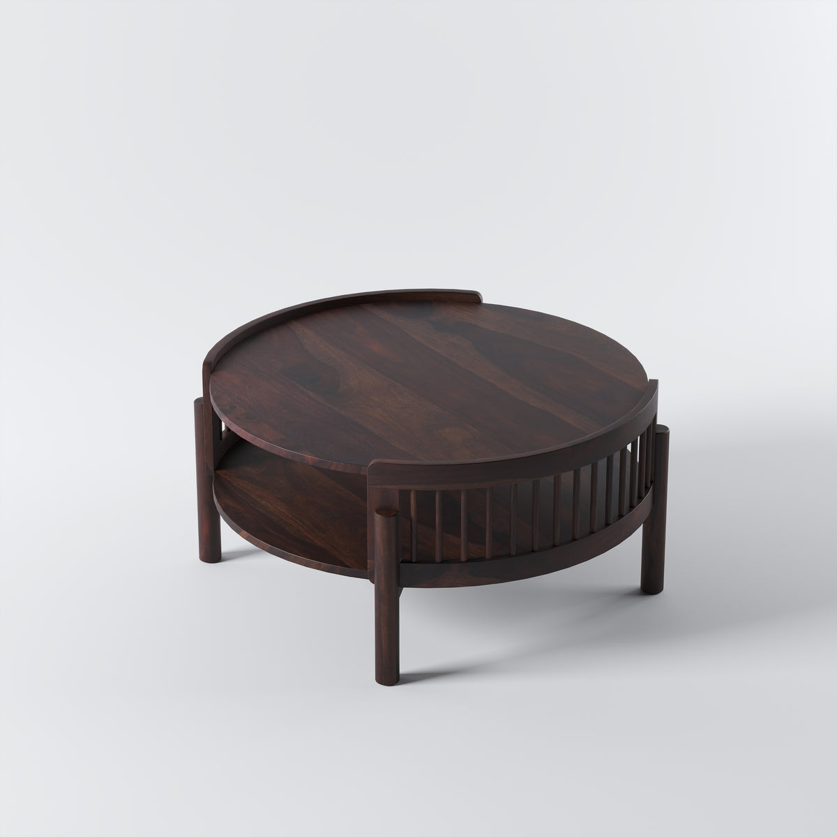 Solid Wood Round Coffee Table for Living Room