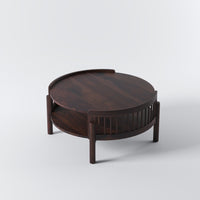 Solid Wood Round Coffee Table for Living Room