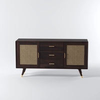 Wooden Sideboard Cabinet with Drawer in Walnut Finish