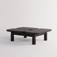 Nova Solid Wood Coffee Table for Living Room - Black Finish