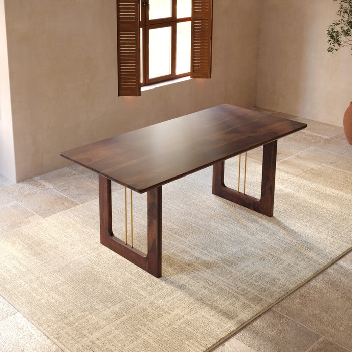 Wooden Dining Table in Walnut Finish
