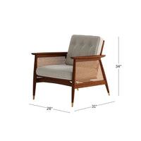 Sheesham Wood 1 Seater Sofa with Cane Back