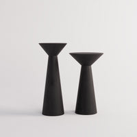 Wooden Side End Table Set of 2 | Pedestal Accent Table for Living Room