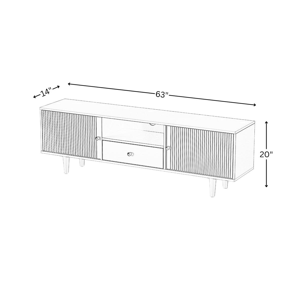 Solid Wood Unit Cabinet with Storage for Living Room