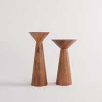 Wooden Side End Tables | Pedestal Accent Table Set for Home