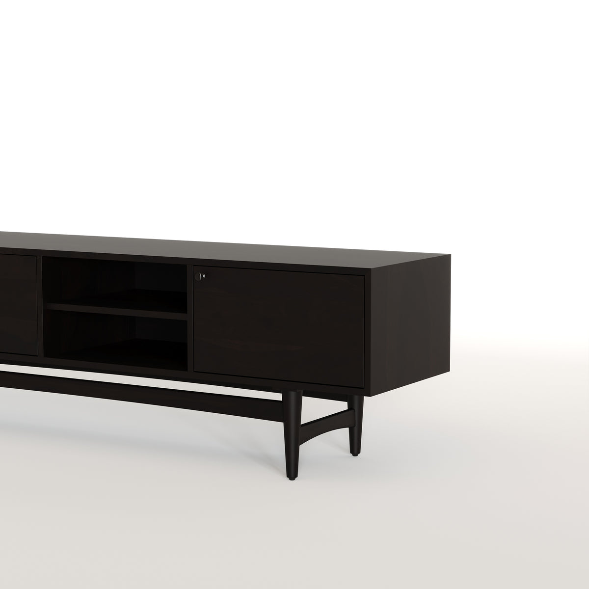 Solid Wood TV Cabinet with Storage and Drawers