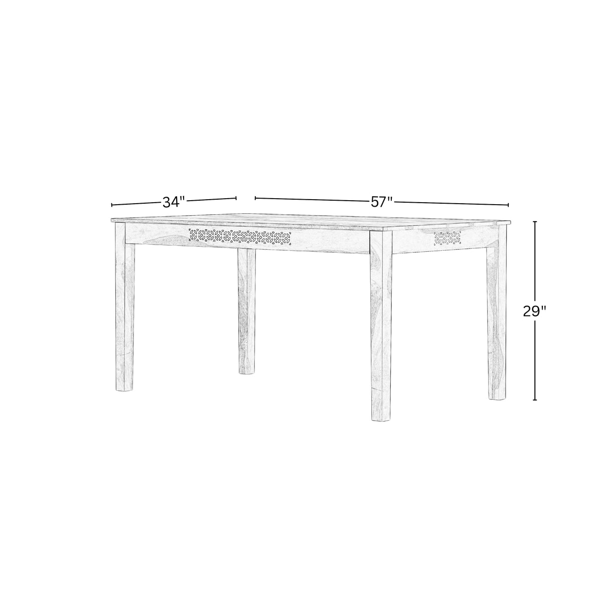 Sheesham Wood 6 Seater CNC Dining Table