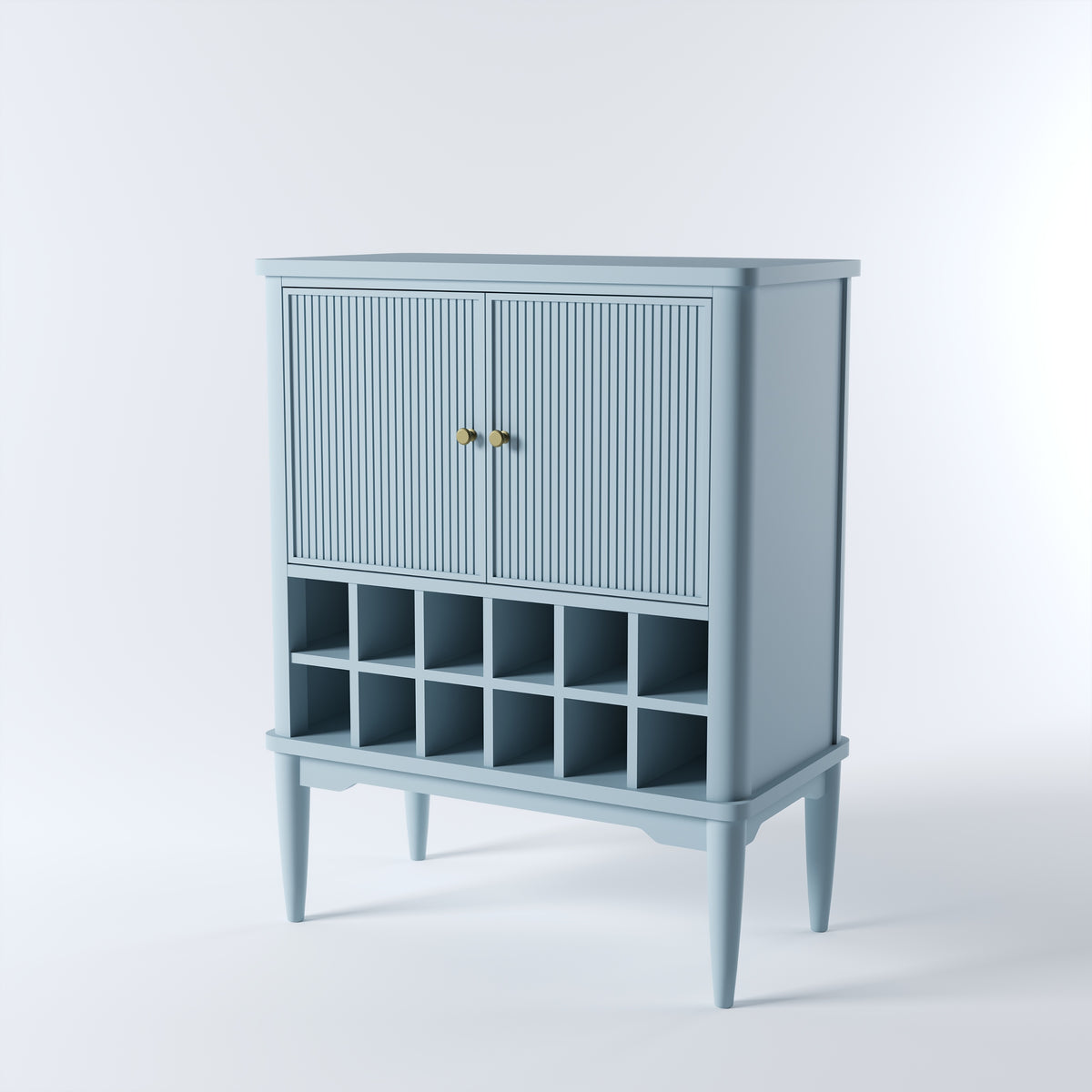 Solid Wood Bar Cabinet with Cabinet Storage