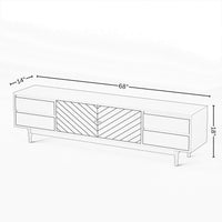 Wooden Entertainment Unit with Storage Cabinet