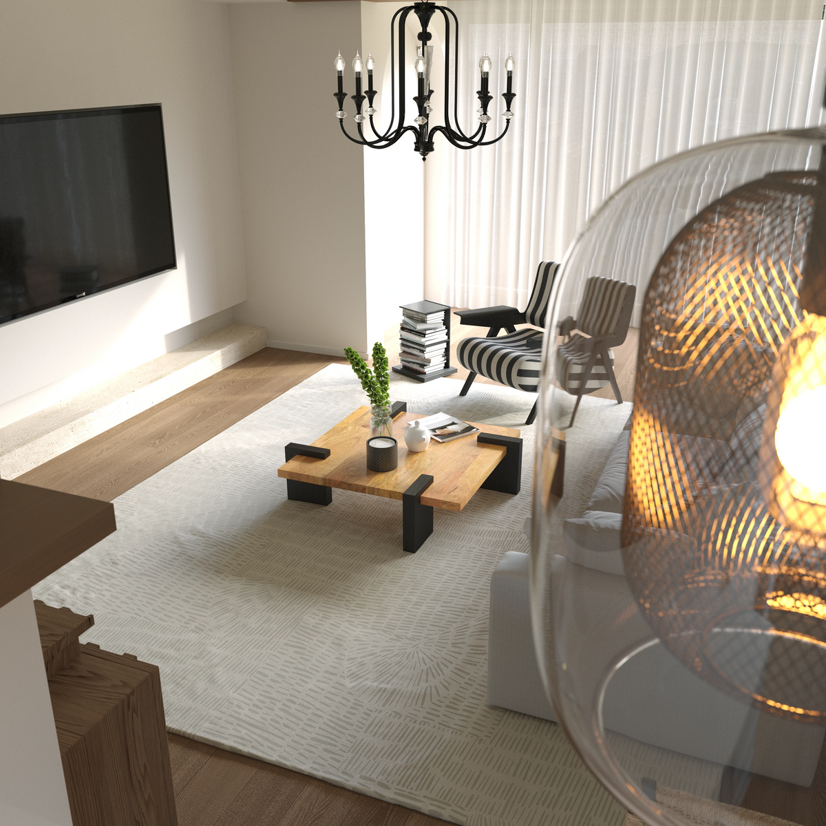 Modern Solid Mango Wood Coffee Table