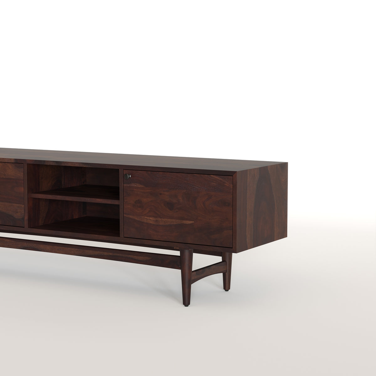 Solid Wood TV Cabinet with Storage and Drawers
