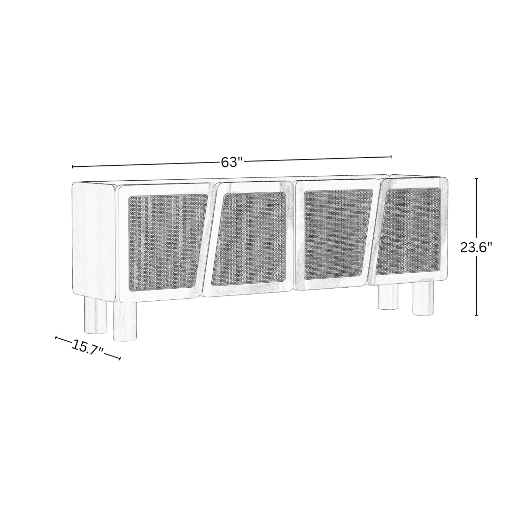 Rattan Sideboard Cabinet for Living Room
