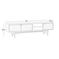 Solid Wood TV Cabinet with Storage and Drawers
