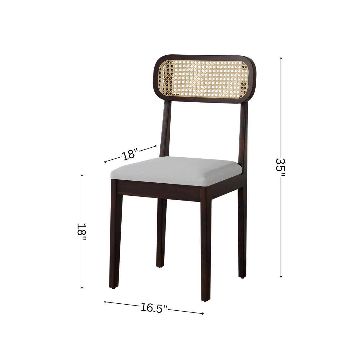 Solid Wood Dining Chair Set of 2 for Seating Area