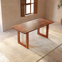 Wooden Dining Table in Walnut Finish