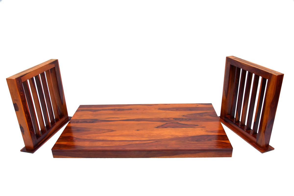Solid Wood Dining Table 6 Seater Set for Dining Room in Honey Finish