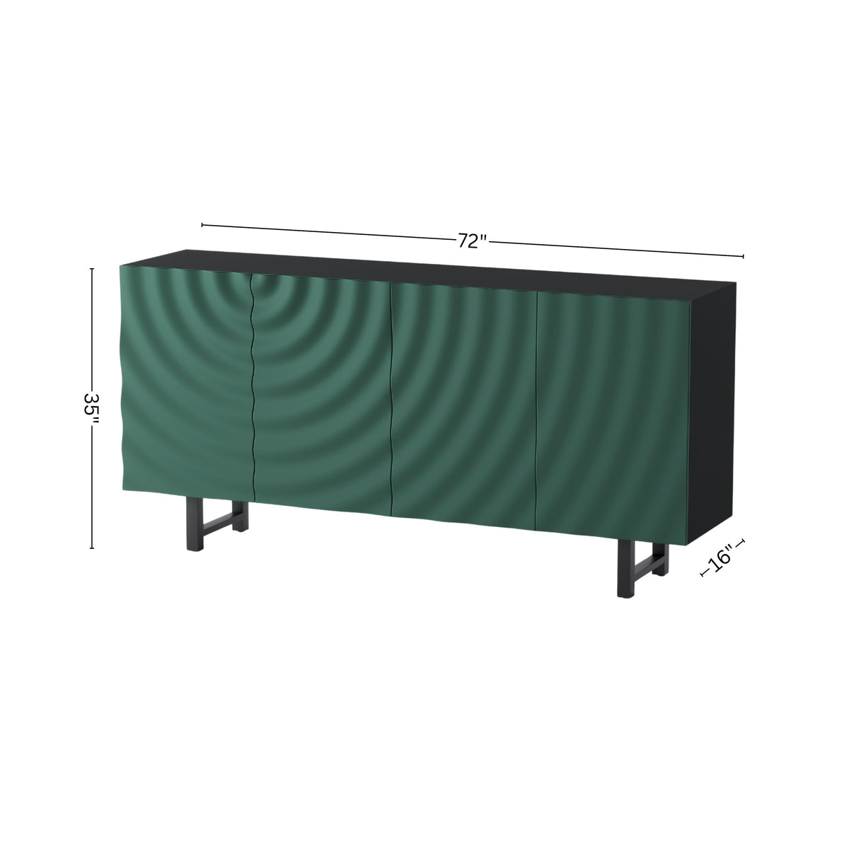 Emerald Wave Sideboard Cabinet for Living Room