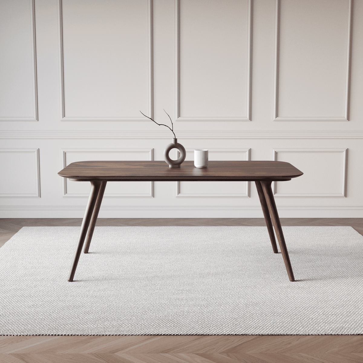 6 Seater Sheesham Wood Dining Table Set with Cane Back Chairs