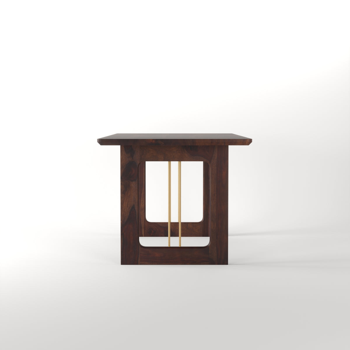 Wooden Dining Table 6 Seater with Modern Metal Accent Design