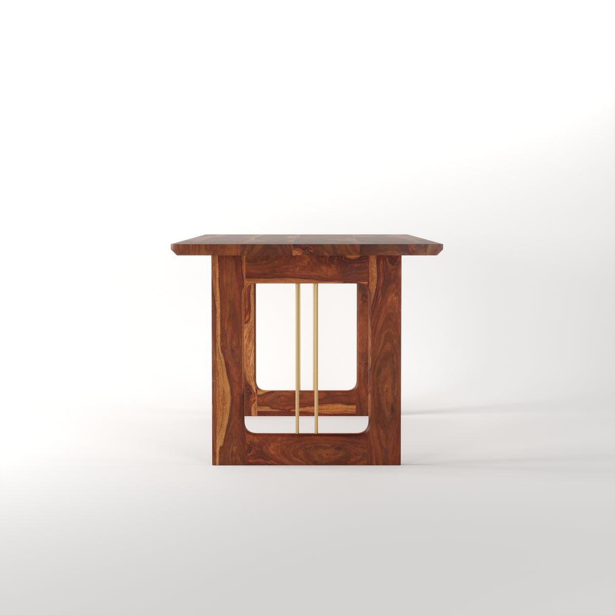 Wooden Dining Table 6 Seater with Modern Metal Accent Design