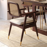 Wooden Dining Table 6 Seater with Modern Metal Accent Design