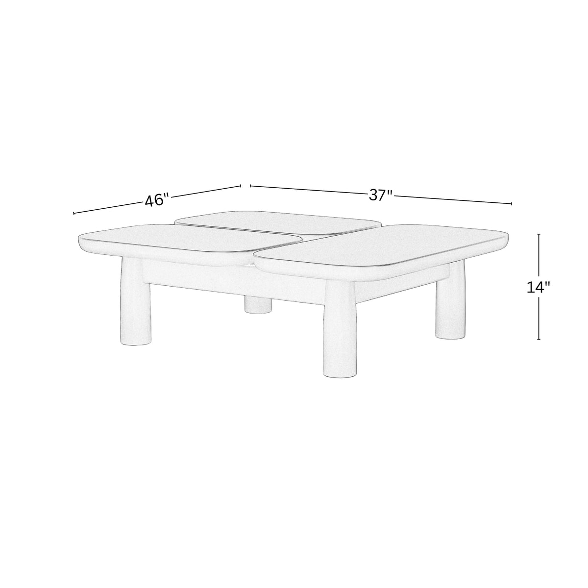 Nova Solid Wood Coffee Table for Living Room - Black Finish