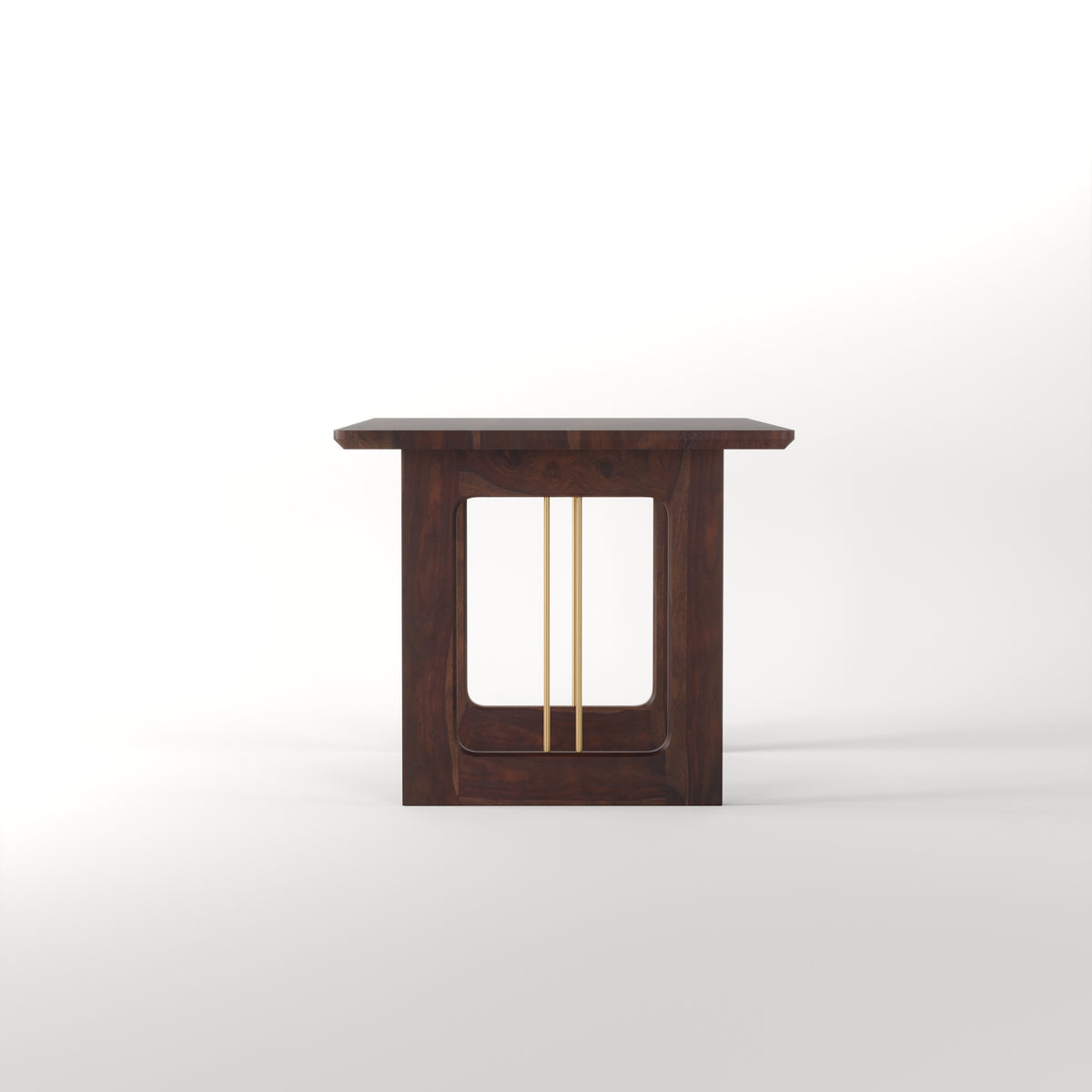 Sheesham Wood Dining Table 4 Seater with Modern Metal Accent Design