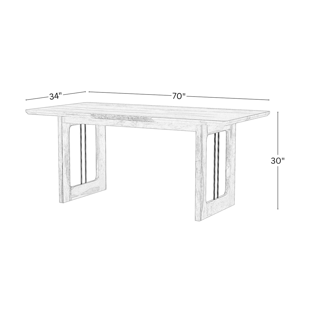 Wooden Dining Table in Walnut Finish