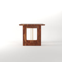Sheesham Wood Dining Table 4 Seater with Modern Metal Accent Design