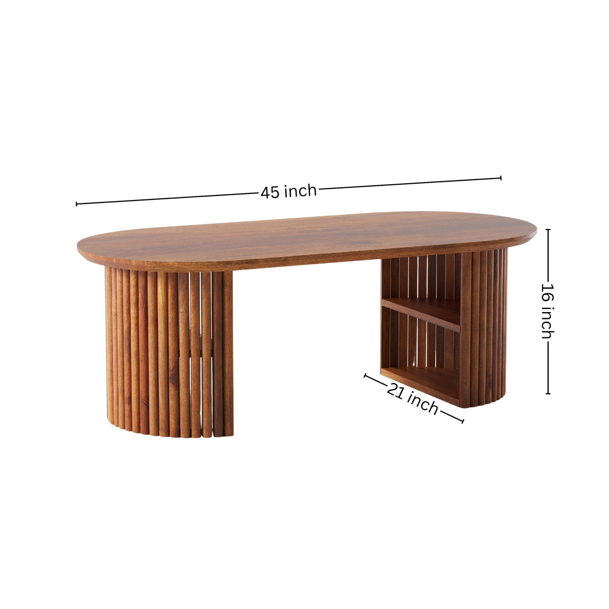 Mango Wood Semi Round Center Table