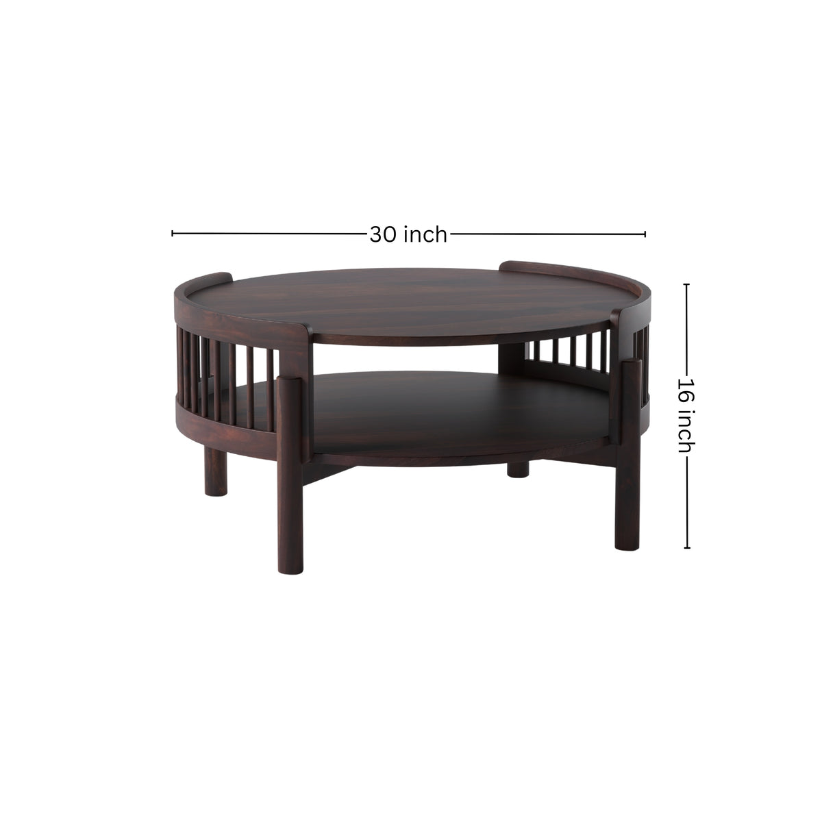 Solid Wood Round Coffee Table for Living Room