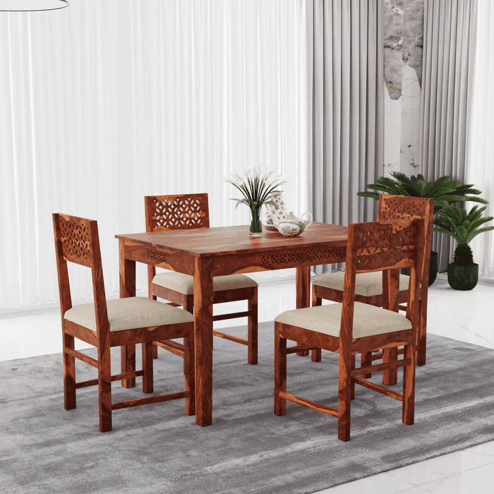 4 Seater dining with four chair made of solid sheesham wood
