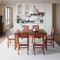 6 Seater dining table made of solid sheesham wood