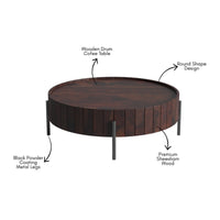 Solid Sheesham Wood Round Coffee Table
