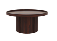 Round coffee table made of solid sheesham wood