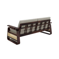 Wooden Sofa Set 3 Seater with Rattan Design in Honey Finish