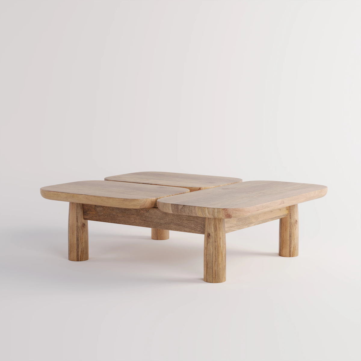 Nova Solid Wood Coffee Table for Living Room - Natural Finish