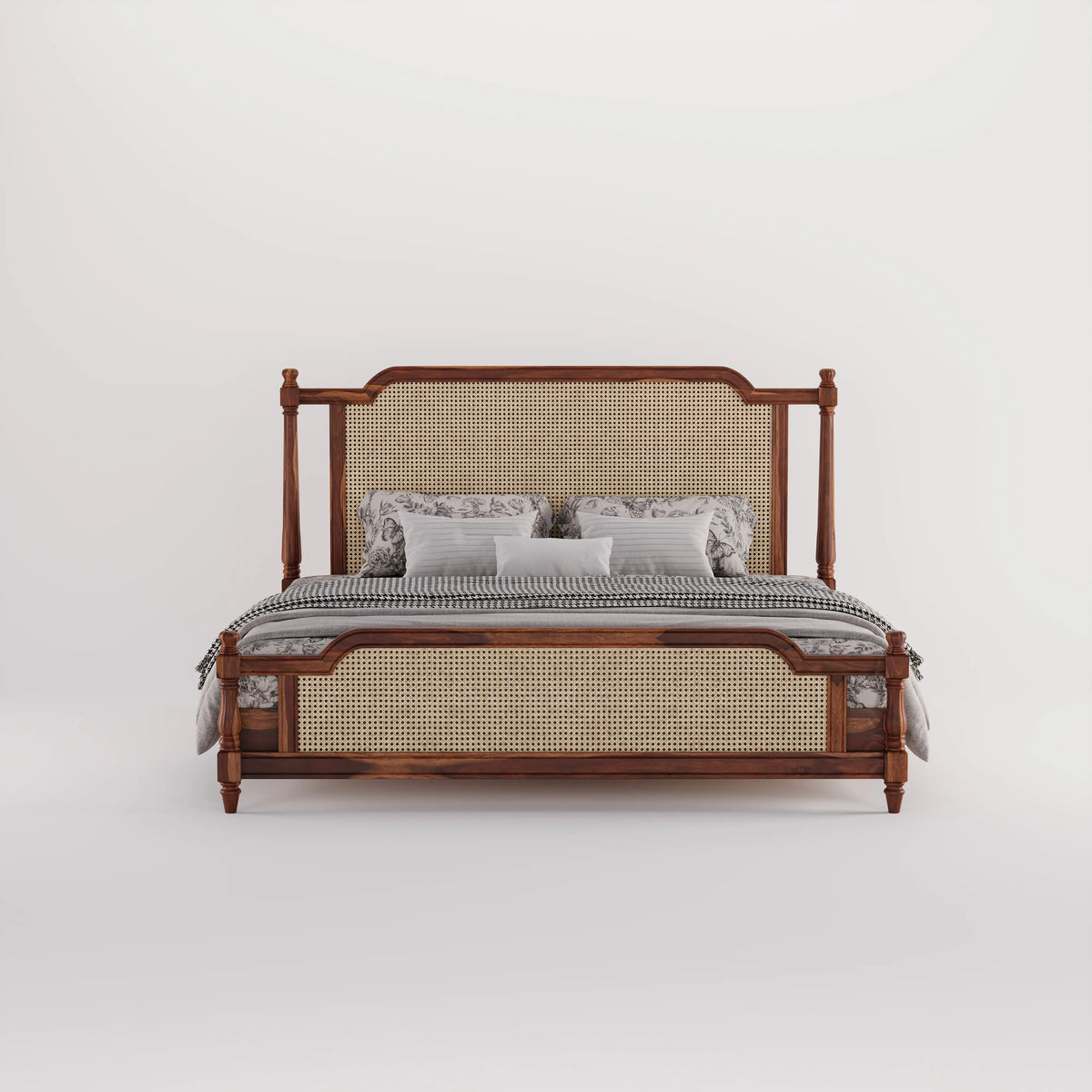 Wooden King Size bed without Storage made of solid sheesham wood