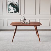 Wooden coffee table in a room with a neutral color scheme