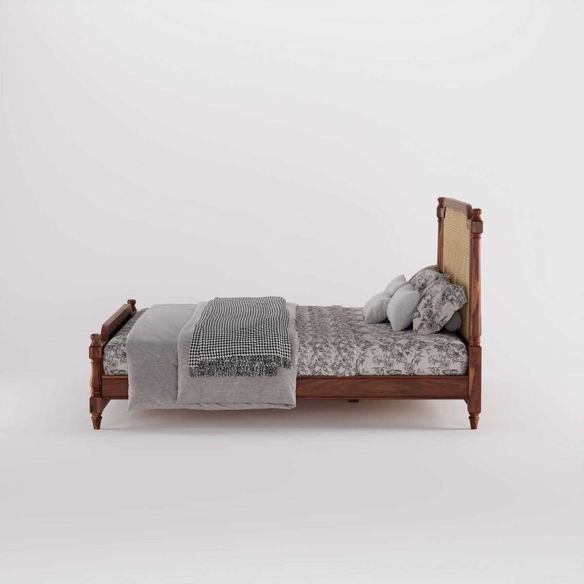 Wooden King Size bed without Storage made of solid sheesham wood