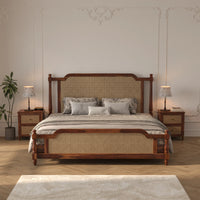 Wooden King Size bed without Storage made of solid sheesham wood