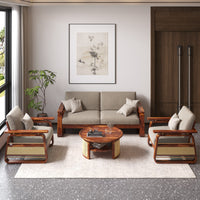 Solid Wood 5 Seater Sofa Set