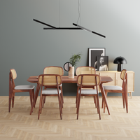 Solid Wood Dining Table 6 Seater Set for Dining Room