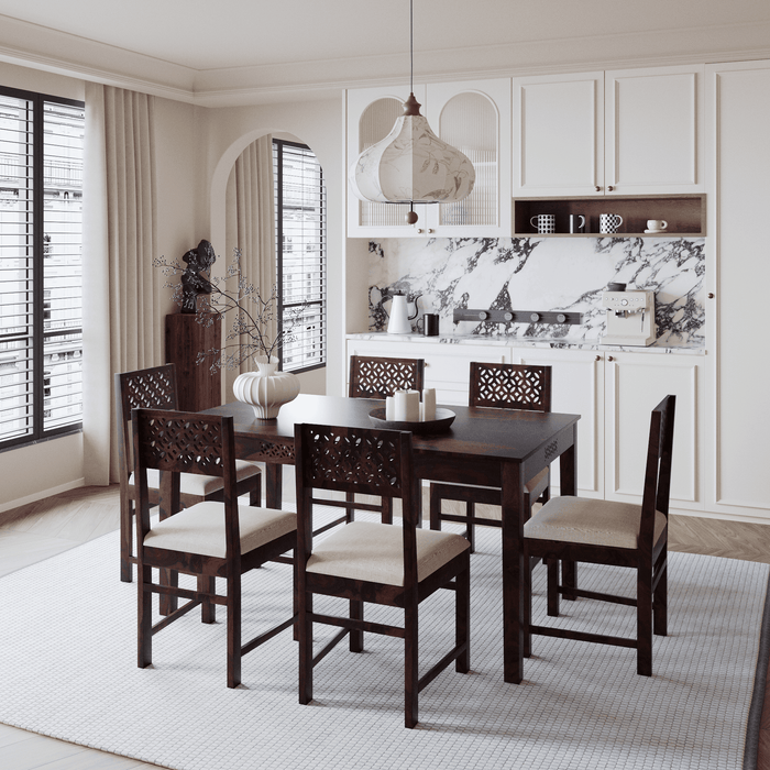 Solid Wood Dining Table 6 Seater with Chair for Living room, Dining room