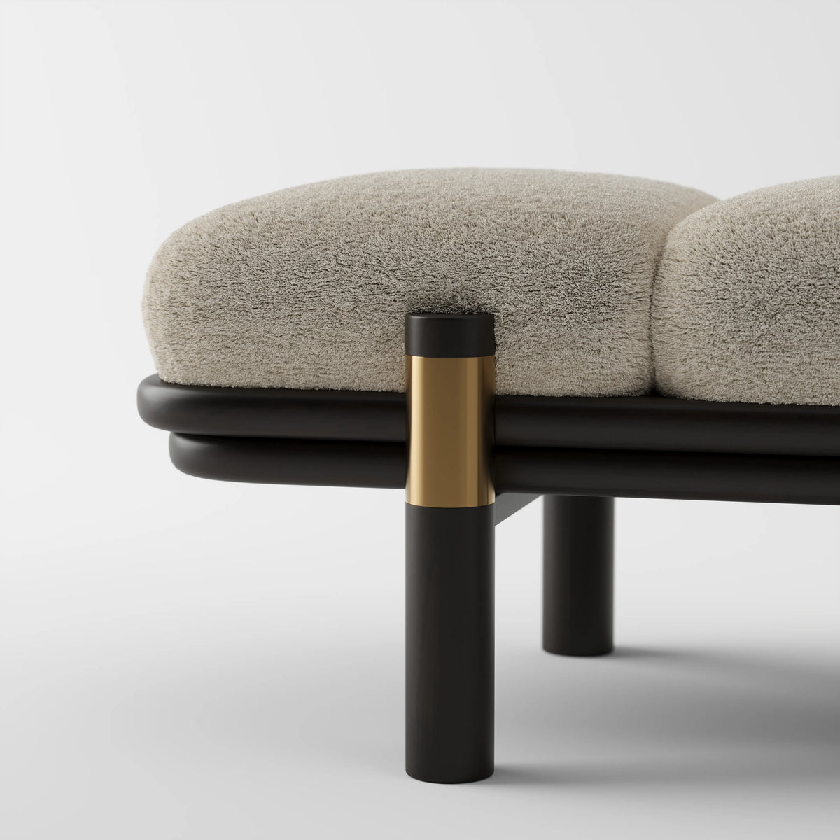 Mango Wood Cushioned Bench for Living Room