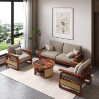 Solid Wood 5 Seater Sofa Set