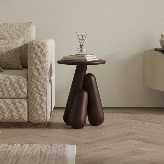 Wooden Side Table for Sofa with Solid Sheesham Wood Construction