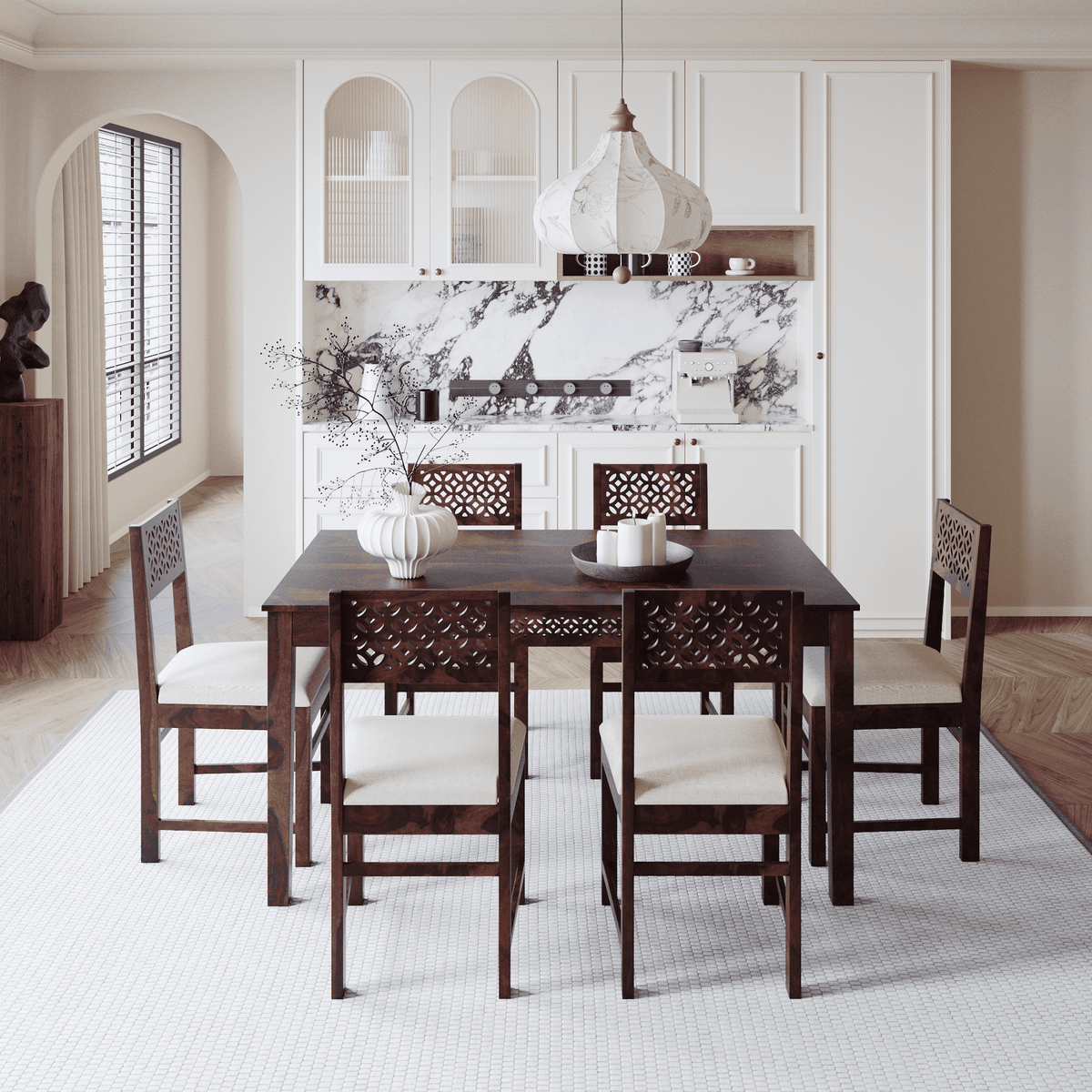 Solid Wood Dining Table 6 Seater for Living room, Dining room
