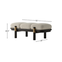 Mango Wood Cushioned Bench for Living Room